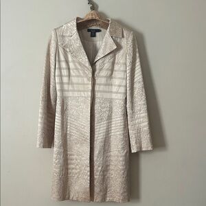 Arden B Luxe, silk Elegant Cream Lace Women's Coat size medium